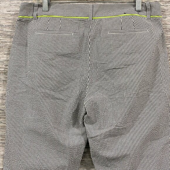 J.Crew Size 10 Seersucker Stripe Preppy Ankle Pants – Neon Trim Pockets - Picture 4 of 8